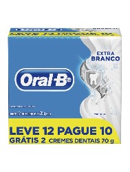 Creme Dental Oral-B Extra Branco 70g - Leve 12 Pague 10
