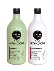 SALON LINE SOS KIT SH+COND ULTRA CACHOS 1L