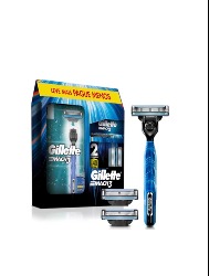 GILLETTE KIT APARELHO MACH3 REC + 2 CARGAS L+P-
