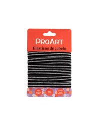 PROART ELASTICO PRETO C FIOS PRATA 6 UNI