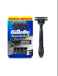 GILLETTE APARELHO PREST3 CARBONO C/8 L+P-