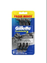 GILLETTE APARELHO PREST 3 CARBONO C/6 L+P-