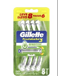 GILLETTE APARELHO PREST 3 SENSITIVE C/6 L+P-
