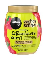 SALON LINE CACHOS DOS SONHOS CREME CONDICIONADOR MORANGO 3EM1