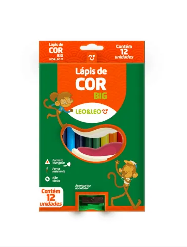 KIT LAPIS DE COR LEONORA 12COR BIG TRIANG C/APONTADOR 4194