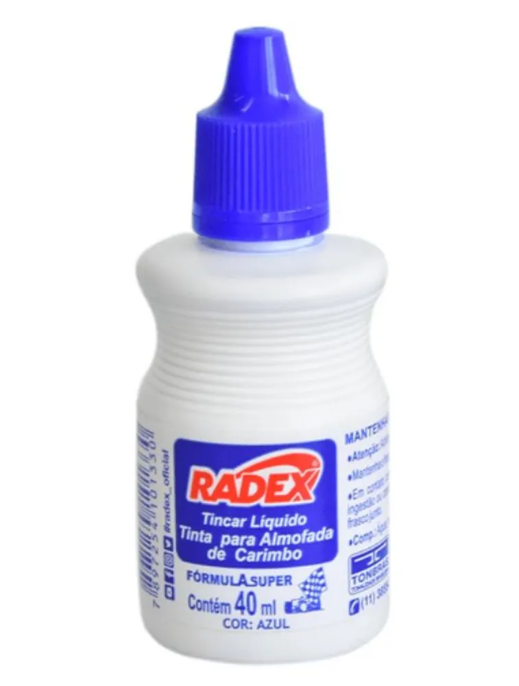 TINTA PARA CARIMBO RADEX TINCAR AZUL 185