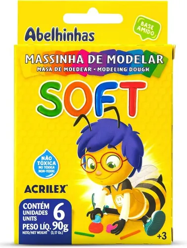 MASSA P/MODELAR ACRILEX SOFT 06 CORES