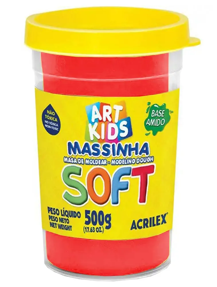 MASSA P/MODELAR ACRILEX SOFT 500G VERMELHO