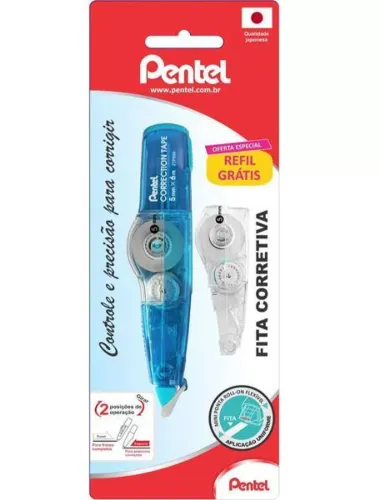 FITA CORRETIVA PENTEL C/REFIL AZUL SM/ZTP205R-S.