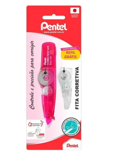 FITA CORRETIVA PENTEL C/REFIL ROSA SM/ZTP205R-P