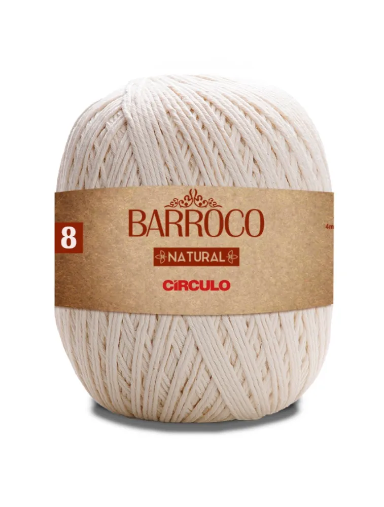 0020 BARBANTE CIRCULO BARROCO N8 NATURAL 593M 100%CO
