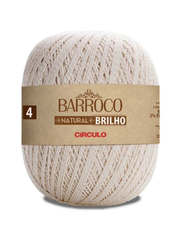 PTA. BARBANTE CIRCULO BARROCO N4 NATURAL BRILHO 1150M 100%CO