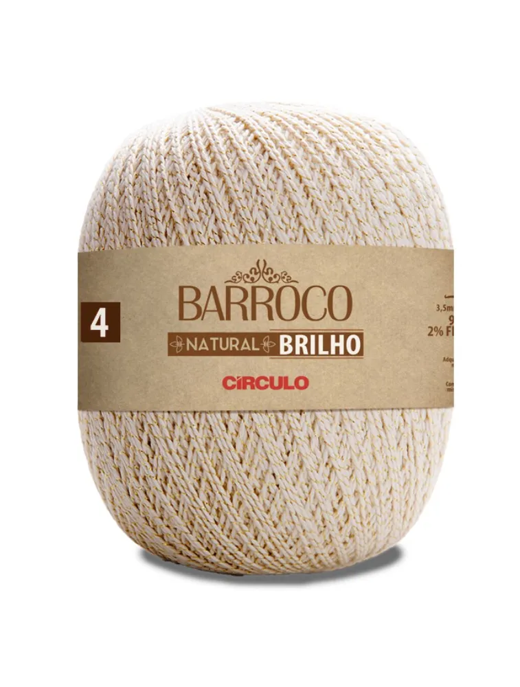 OURO BARBANTE CIRCULO BARROCO N4 NATURAL BRILHO 1150M 100%CO