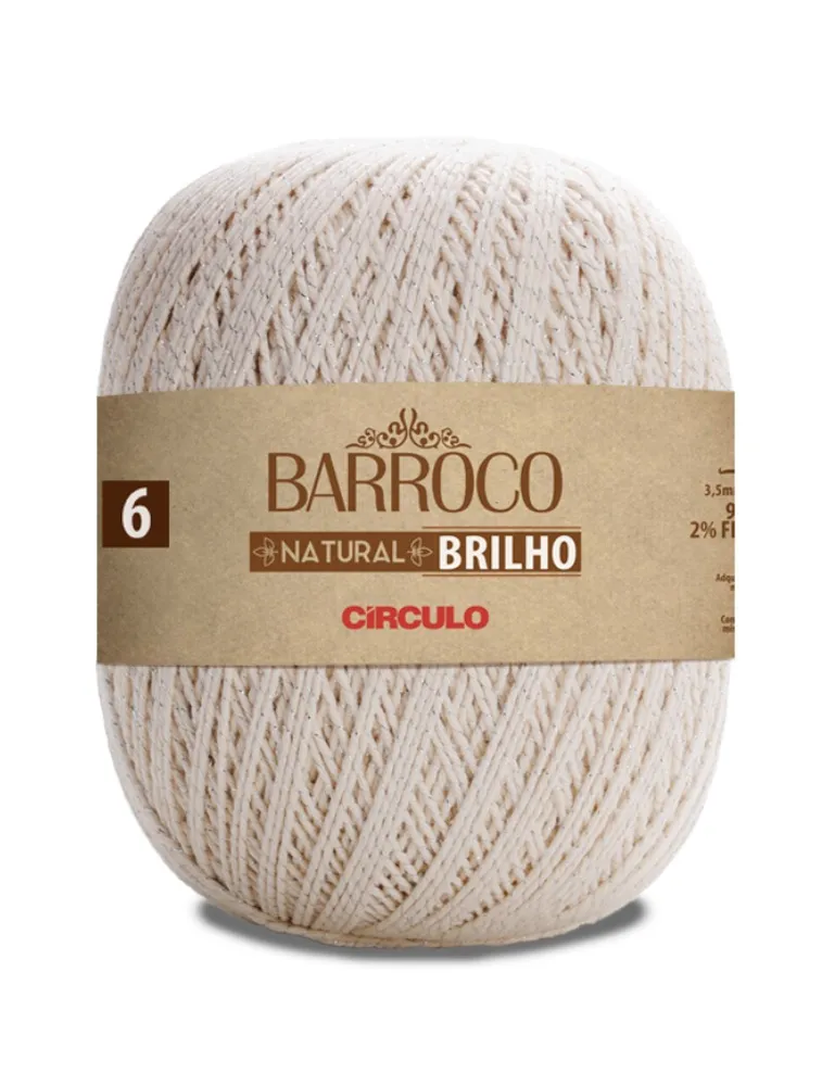 PTA. BARBANTE CIRCULO BARROCO N6 NATURAL BRILHO 759M 100%CO