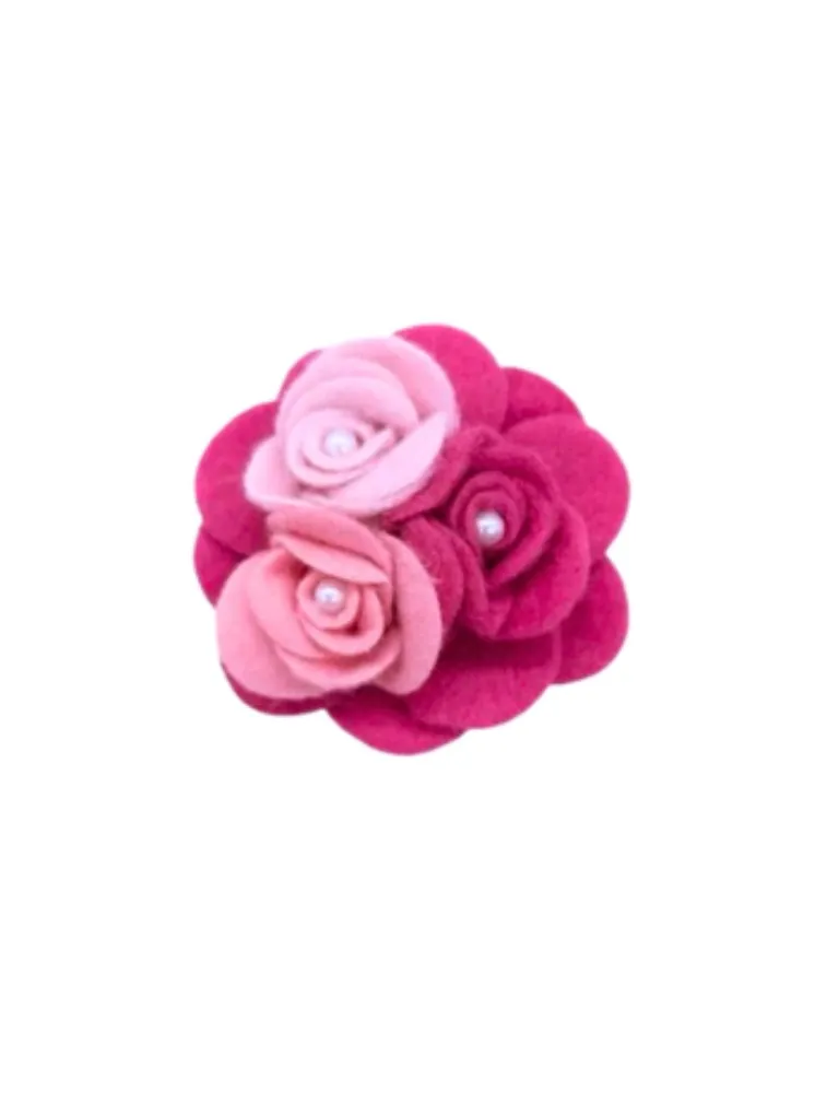 APLIQUE ORIENTAL FLOR TRIPLA C/PEROLA 95%PES