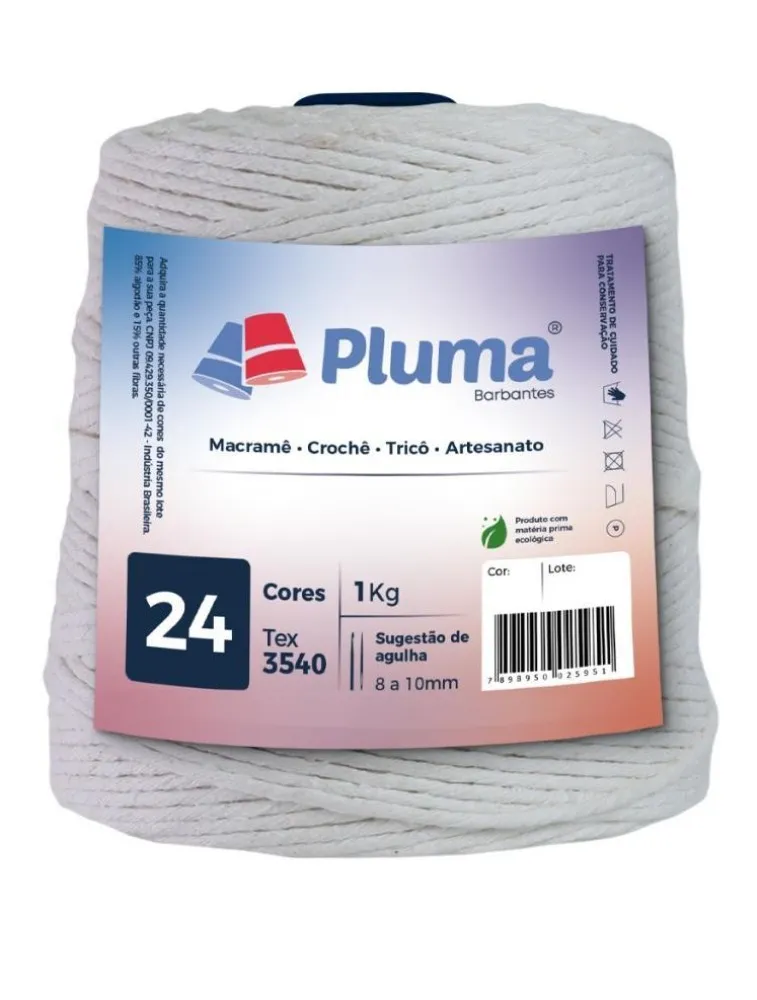 0001 BARBANTE PLUMA 24 FIOS 1KG 85%CO