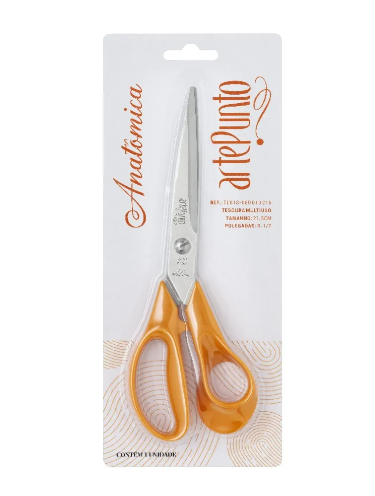 TE018 TESOURA ARTEPUNTO MULTIUSO ANATOMICA 21,5CM