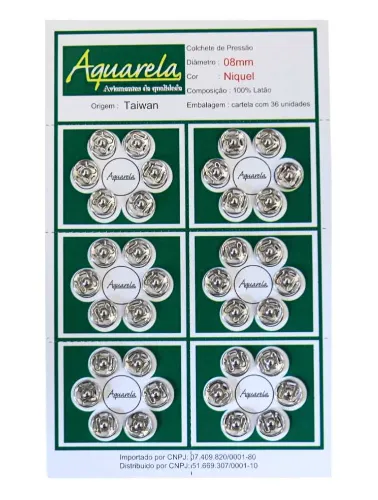 NIQ. COLCHETE PRESSAO LULITEX AQUA 8MM C36