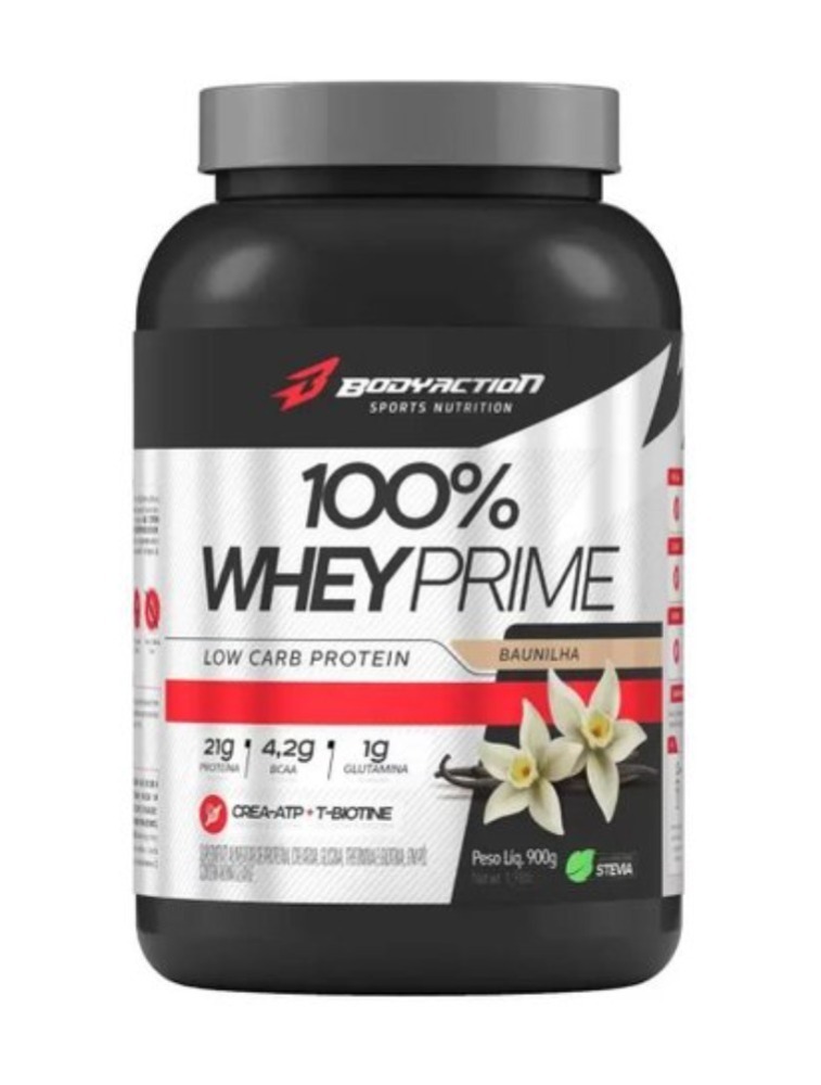 100% WHEY PRIME 900G BAUNILHA BODY ACTION