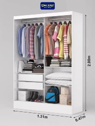 Guarda Roupa Santiago Plus 2 Portas Branco