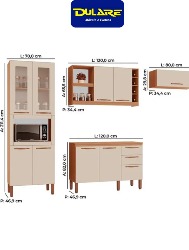 Cozinha Larissa 9 Portas Freijo Com Off White