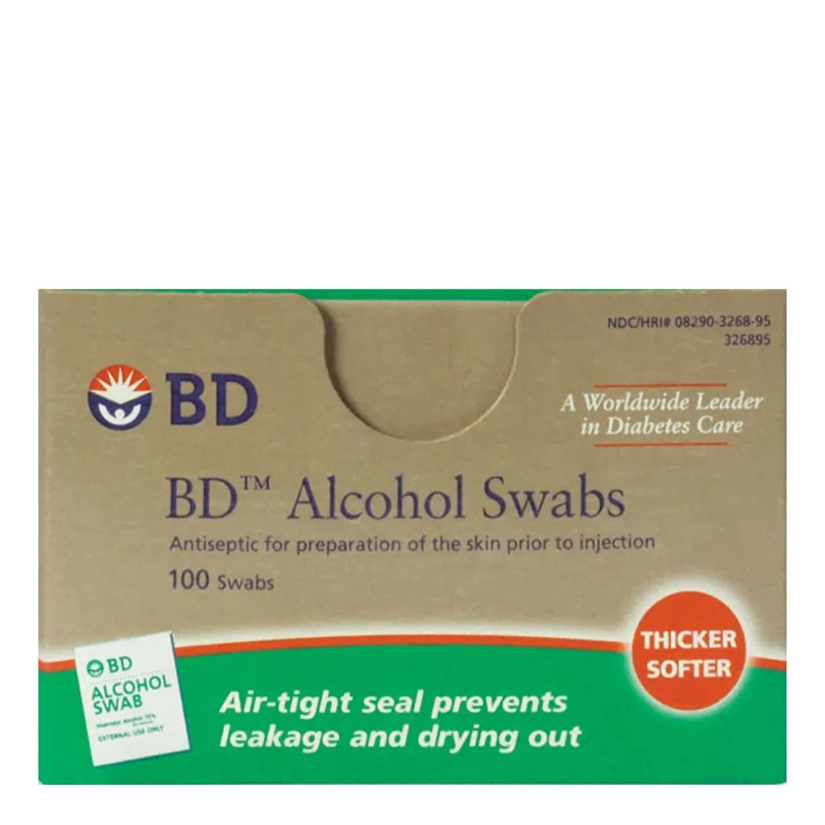 ALCOOL 70% SWAB BD 100SAC