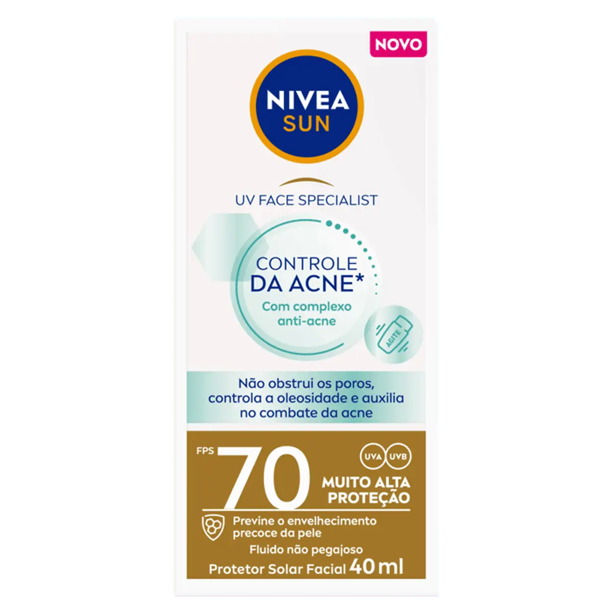 Prot Solar Nivea Fps70 Fluido Cont Acne 40Ml