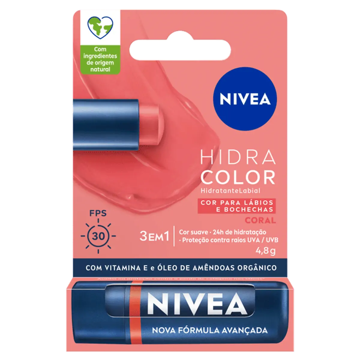 NIVEA PROT LABIAL COL CORAL FPS30 4,8G-DEMAIS PROD