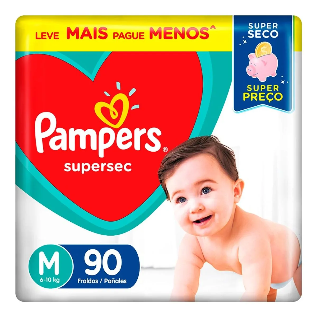 Fr Pampers Supersec Jumbo M 90Un