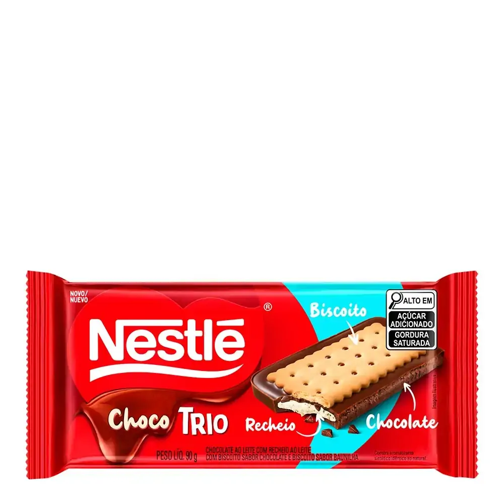 CHOCOLATE NESTLE TRIO AO LEITE 90G