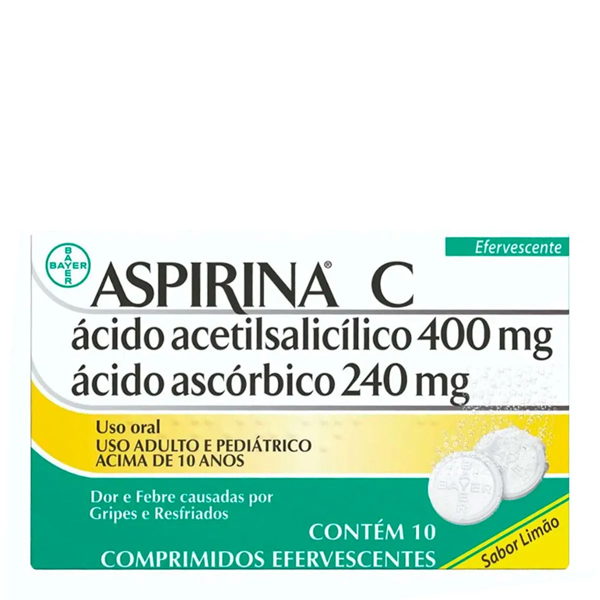 Aspirina C Efervesc 400+240Mg Cx 5 Env X 2 Com Efv