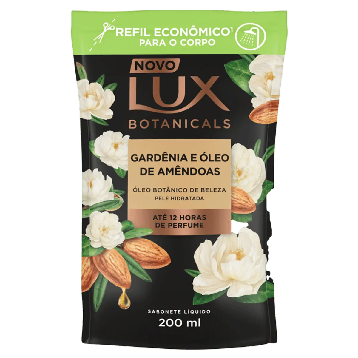 Sab Liq Lux 200Ml Refil Gardenia E Oleo De Amendoas