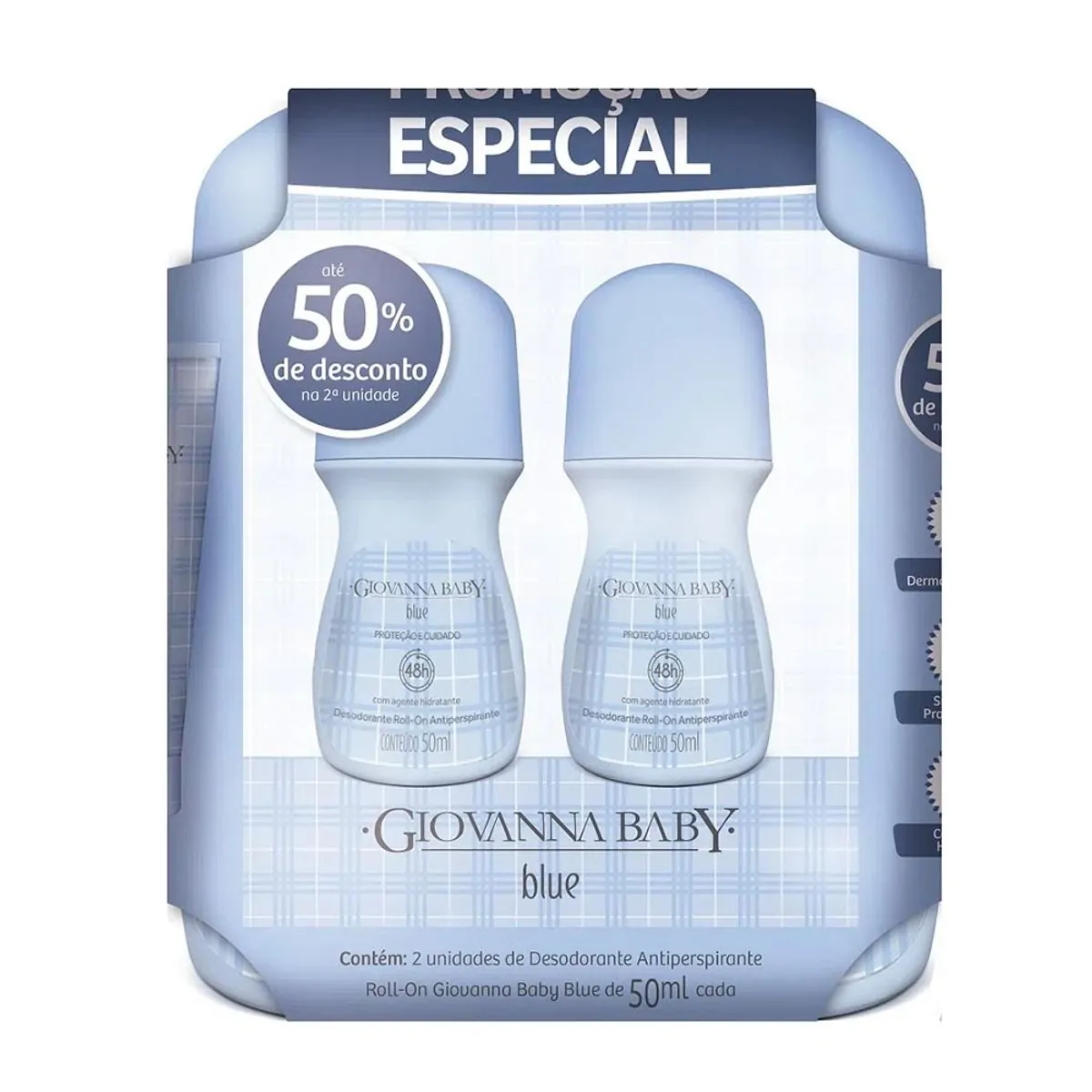 Desodorante Roll On Promopack 50%  Blue 48H 50Ml -