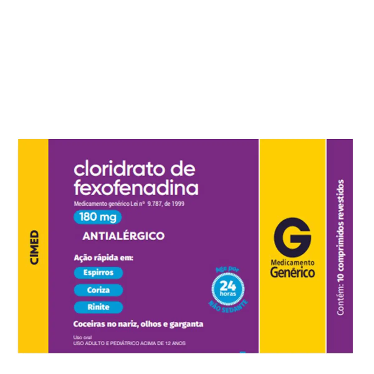 CLOR FEXOFENADINA 180MG 10CPR