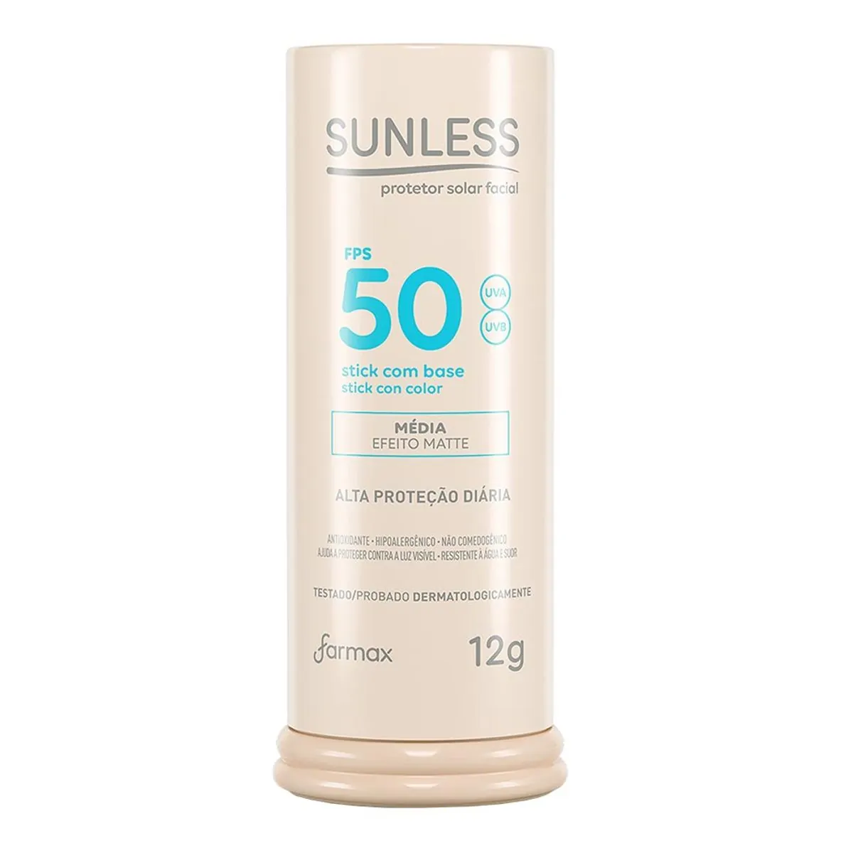 Protetor Sol Facial Sunless 012G F50 Stick Base Media *