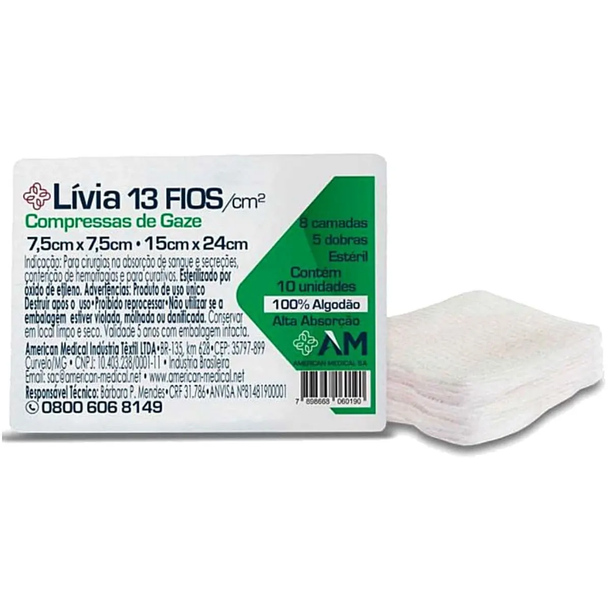 COMPR GAZE ESTERIL 10UN LIVIA