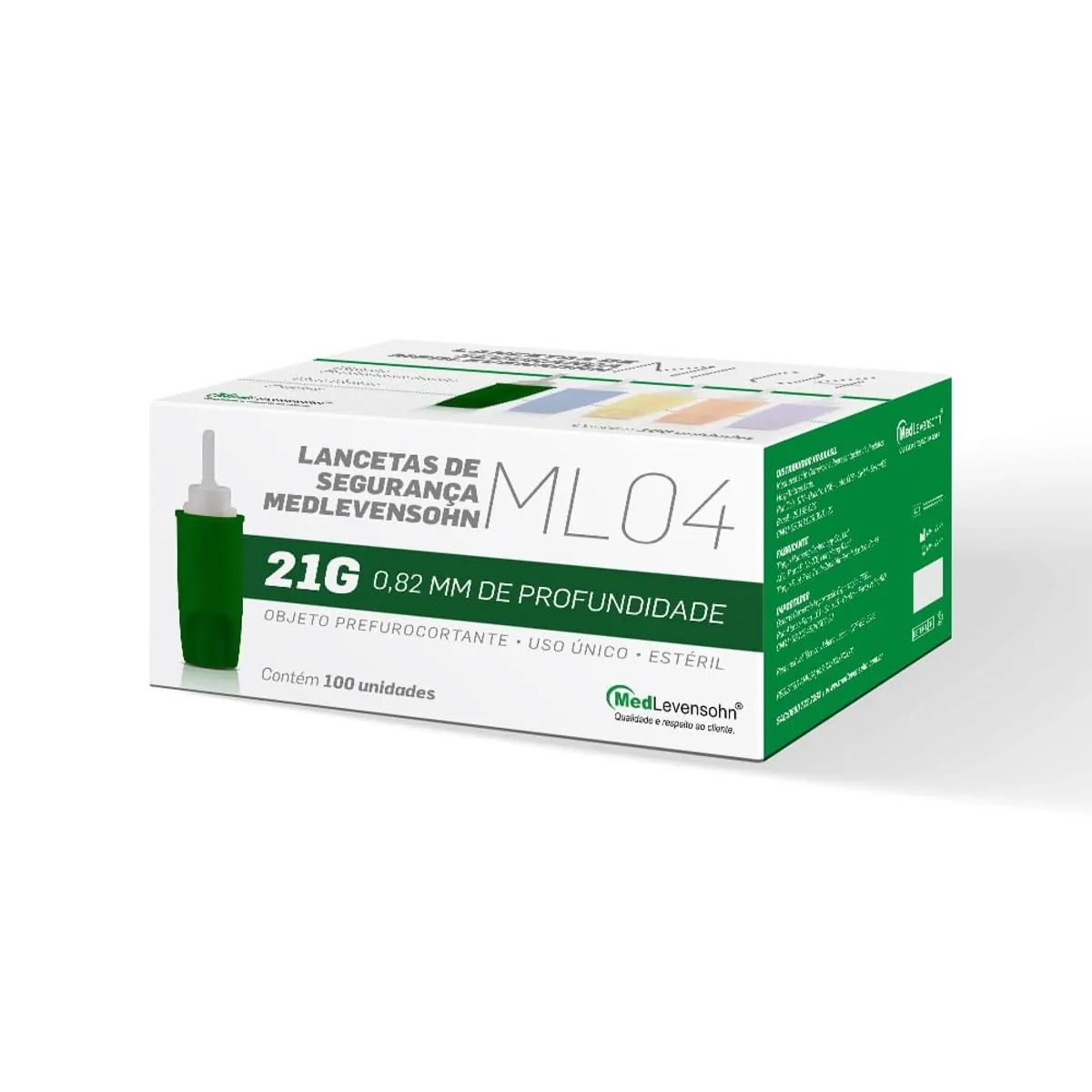 LANCETAS MEDLEV ML04 21G 100UN