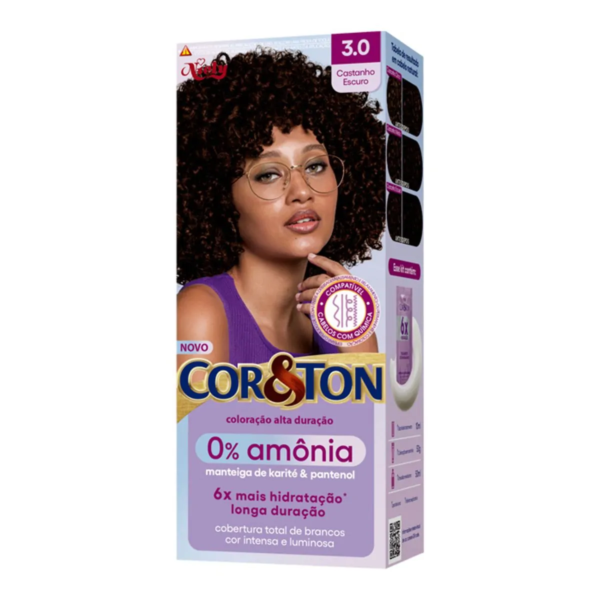 Tint. Cor  Ton (Zero Amonia) 3.0 Castanho Escuro
