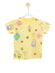 Tshirt Infantil Menina Estampa Floral Amarela - Tam. 2 a 10 anos - Cor Amarela