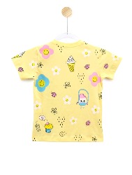 Tshirt Infantil Menina Estampa Floral Amarela - Tam. 2 a 10 anos - Cor Amarela