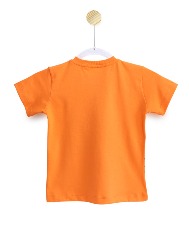 Camiseta Infantil Estampa Dino Laranja - Tam. 2 a 10 anos