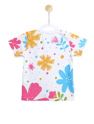 Camiseta Infantil Estampa Floral Color - Tam. 2 a 10 anos