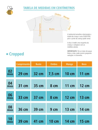 Cropped Infantil Estampa Bailarina – TAM. 2 a 10 anos