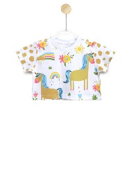 Cropped Infantil Estampa Unicórnio – TAM. 2 a 10 anos