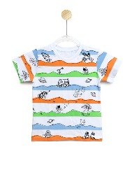 Camiseta Infantil Estampa Astro Listras - Tam. 2 a 10 anos