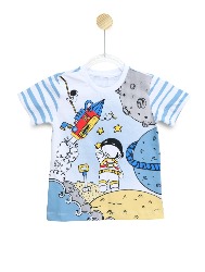 Camiseta Infantil Estampa Galáxia - Tam. 2 a 10 anos