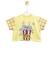 Cropped Infantil Estampa Pipoca - TAM. 2 a 10 anos
