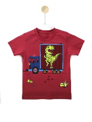 Camiseta Infantil Estampa Dino Caminhão - Tam. 2 a 10 anos