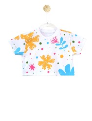 Cropped Infantil Estampa Floral - TAM. 2 a 10 anos
