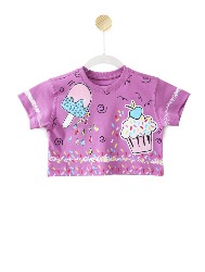 Cropped Infantil Estampa Cupcake - TAM. 2